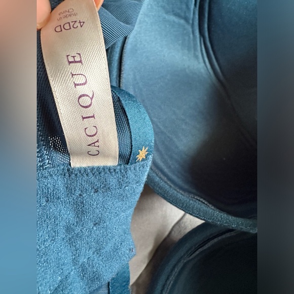 Cacique full coverage Underwire Push Up Sexy Bra in Blue Shooting Stars Sz 42DD - Picture 9 of 10